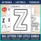 Big Letter Z page for little hands, to fill with dot markers, paint swabs, torn paper, or cotton balls.