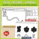 Dot paths, a cut and glue AB pattern and fall shadow matching for toddlers.