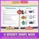 A spooky shape week: bundle lesson guide with a suggested week and the answer key for all 6 crafts.
