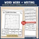 Word work and writing: Pumpkin Word Hunt, Scrambled Sentences, How to Draw a Pumpkin. Word hunt, sentence building and a directed drawing.