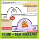 Monster headband in black and white and in bright color.