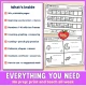 Checklist of everything inside the preschool to kindergarten Halloween pack.