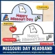 Happy Missouri Day headband in bright color and in ink-saving black and white.