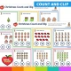 Christmas count and clip cards with answer key on the back.