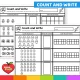 Winter count and write worksheets with ten frames to color.