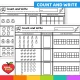 Halloween count and write worksheets with ten frames to color.
