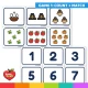 Game 1: count the Thanksgiving pictures and match the numeral.