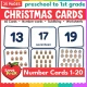 Christmas number cards 1-20: 60 subitizing flash cards with numerals, words and pictures.