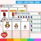 Bear color sort, bear pattern strips and big, medium, small size sorting centers.