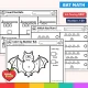 Bat math: Count the Bats, Which Has More? and Color by Number Bat in ink-saving black and white.