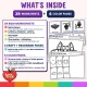 Checklist of everything inside the All About Bats preschool to kindergarten pack.