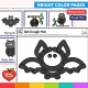 Bright color pages: bat picture cards and the color bat dough mat.
