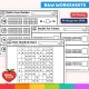 Ink-saving black and white kindergarten worksheets: build a teen number, double ten frames and a hundred chart.