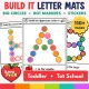Toddler alphabet letter mats A-Z with big circles for dot markers, stickers and fingerprints.