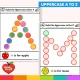 Uppercase toddler letter mats A to Z in color with a green start circle and a picture word.
