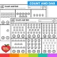 Valentine's Day count and dab worksheets for numbers 0 to 20.