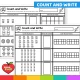 Easter count and write worksheets with ten frames to color.
