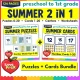 Summer math centers 0-20 for preschool and kindergarten: number puzzles plus number match-up flash cards.