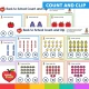 Back to School count and clip cards with the answer on the back.