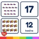 Ocean number match-up flash cards 1-20: numeral, number word and picture cards.