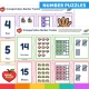 Self-checking Transportation number puzzles matching numeral, word, pictures, ten frames and tally marks.