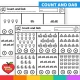 Transportation count and dab worksheets for numbers 0 to 20.