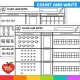 Transportation count and write worksheets with ten frames to color.