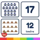 Camping number match-up flash cards 1-20: numeral, number word and picture cards.