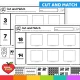 Black and white Travel cut and match number worksheets.