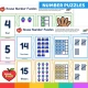 Self-checking House number puzzles matching numeral, word, pictures, ten frames and tally marks.