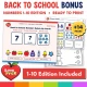 Bonus Back to School number cards 1-10 edition included for younger learners.