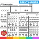 Farm count and dab dot marker worksheets for numbers 0 to 20.