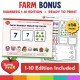Bonus Farm number cards 1-10 edition included for younger learners.