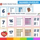 Self-checking Weather number puzzles joining numeral, word, pictures, ten frames and tally marks.