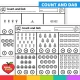 Camping count and dab dot marker worksheets for numbers 0 to 20.