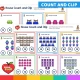House count and clip cards with the answer on the back.