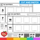 Black and white House cut and match number worksheets.