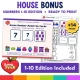 Bonus House number cards 1-10 edition included for younger learners.
