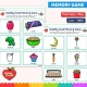 Healthy food memory game cards in color.