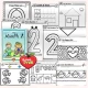 Black and white activity pages from Month 2 for coloring, tracing and dot markers.
