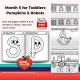 Month 5 overview with sample pages for letters P to S and number 5.