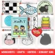 Color worksheets, crafts and centers from Month 7 with whales, x-rays, yarn and zebras.