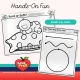 Hands-on toddler pages from Month 10 about primary colors, color mixing and shapes.