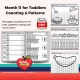 Month 11 overview with sample pages for letters J to R review and number 1 to 10.