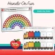Hands-on toddler pages from Month 11 about counting, sizes, patterns and sorting.