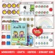 Color worksheets, crafts and centers from Month 11 with counting, sizes, patterns and sorting.