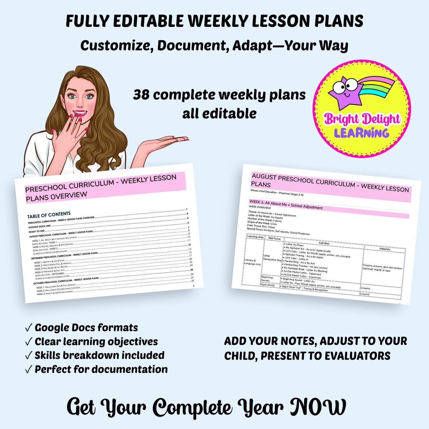 Editable Lesson Plans by eBookStorify
