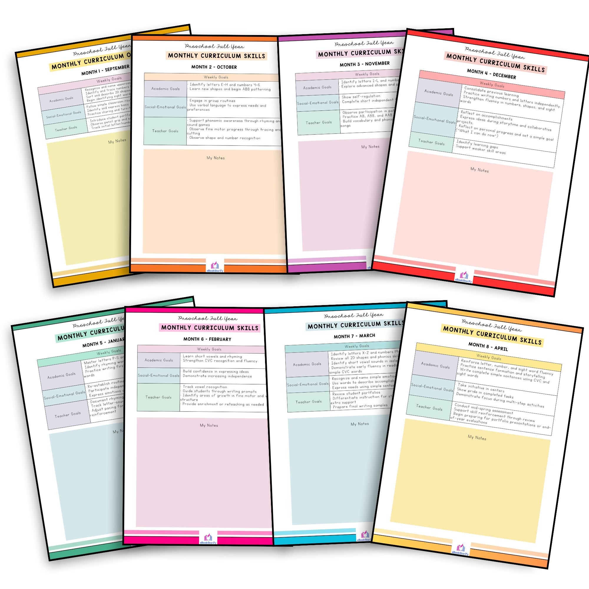 Monthly Skills and Content Planners