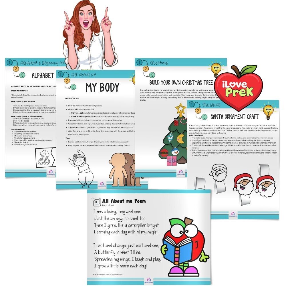 Crystal clear color-coded instructions for every kindergarten activity by iLovePreK