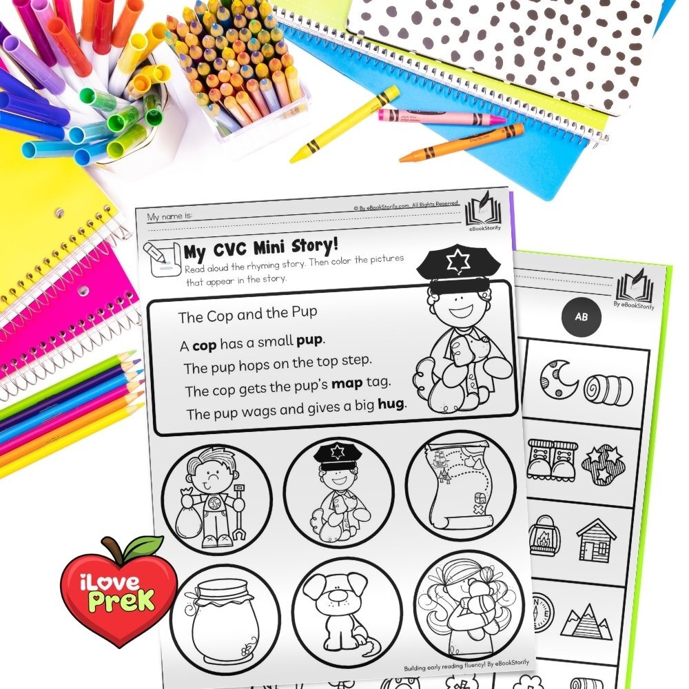 CVC phonics worksheets for kindergarten by iLovePreK